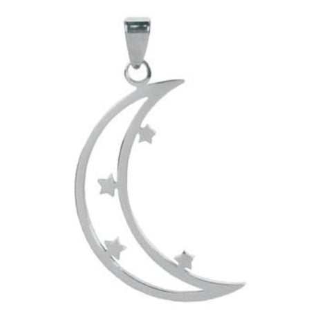 Starry Moon Stainless Steel Pendant - Magick Magick.com