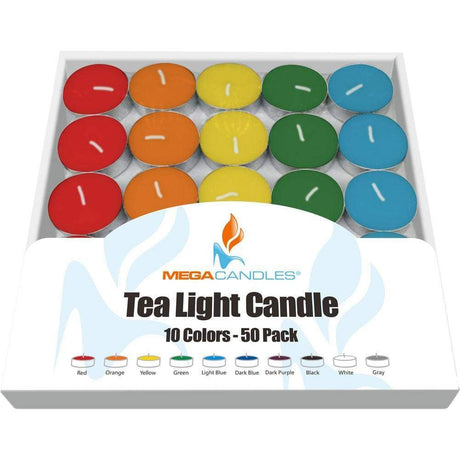 Tealight Candles - Unscented Assorted Colors (Pack of 50) - Magick Magick.com