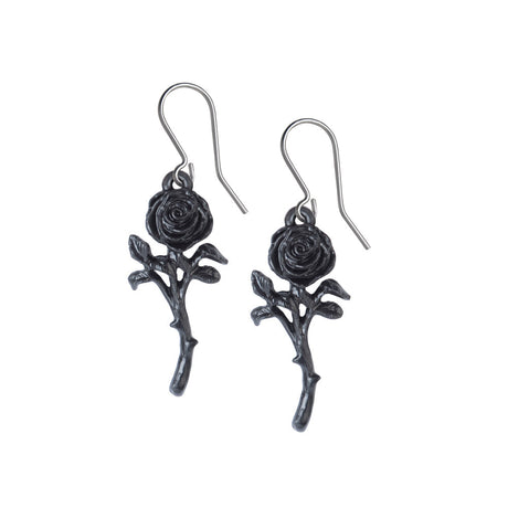 The Romance of the Black Rose Earrings - Magick Magick.com