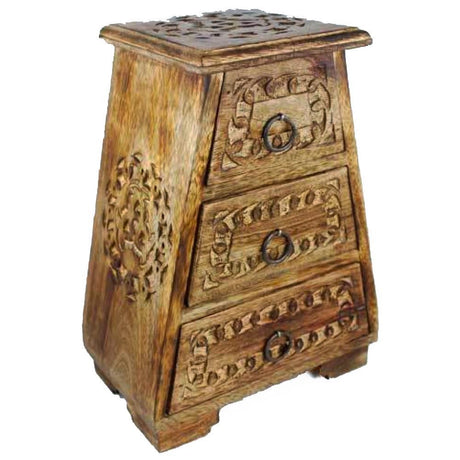 Triple Crescent Moon Three Drawer Chest - Magick Magick.com