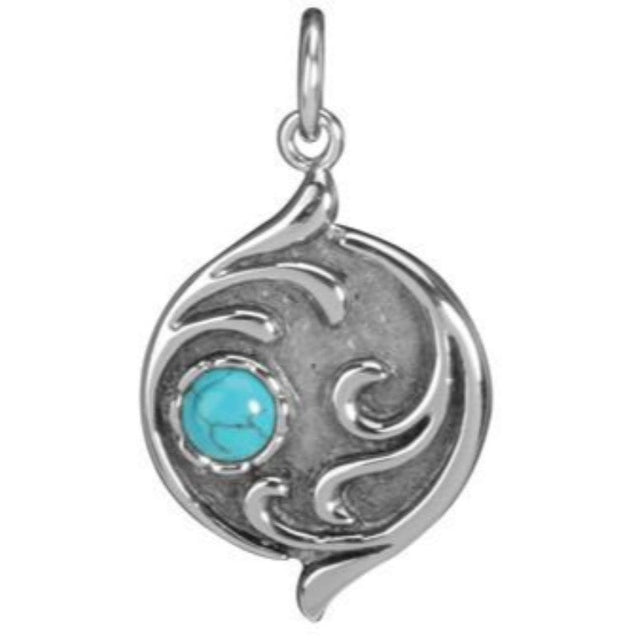 Turquoise Moon Stainless Steel Pendant - Magick Magick.com