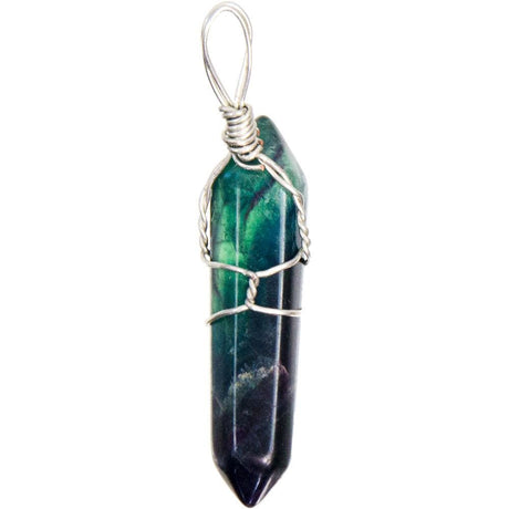 Wire Wrapped Point Pendant - Fluorite - Magick Magick.com